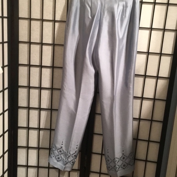 Ann Taylor Baby Blue Silk Ankle Pant - Picture 4 of 9